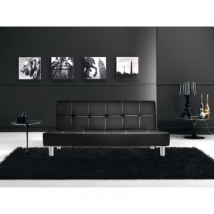 Divano letto 3 posti, reclinabile in ecopelle nero 180x92cm Sicorage Soffy