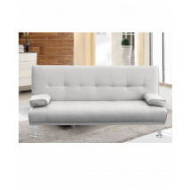 Divano letto reclinabile 3 posti ecopelle bianco doppio cuscino Sicorage Kidren