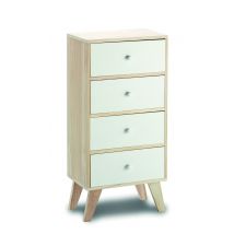 Mobiletto soggiorno, ufficio, 4 cassetti in legno paulownia 40x25x66,5H Slome