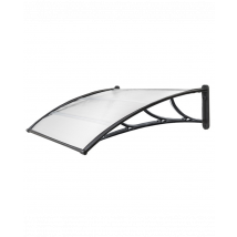 Pensilina tettoia 120x100 cm in policarbonato modulabile trasparente da esterno