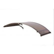 Pensilina tettoia, sgocciolatoio, alluminio marrone, policarbonato compatto bronzo 160x120cm da esterno Fredi