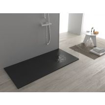 Piatto doccia ultra slim, in smc effetto pietra antracite nero h 2,6cm Sicena Plaget Antracite,70x110 cm