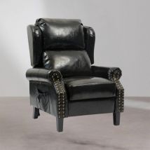 Poltrona Wing recliner 6 punti massaggianti in ecopelle colore nero