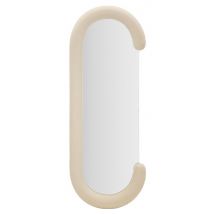 Specchio da muro cornice in velluto crema 60x7x160cm CHANTAL