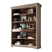 Libreria a giorno in legno 3 cassetti laccato tortora l.161 p.48 h.215 - Mobili 2G