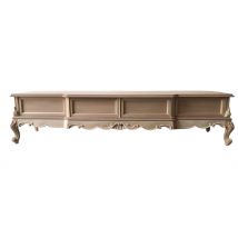 Porta tv 4 cassetti classico barocco legno grezzo 220x55x51 - Mobili 2G
