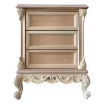 Comodino 3 cassetti classico barocco legno grezzo 57x42x70 - Mobili 2G