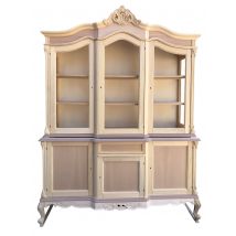 Cristalliera 6 porte 1 cassetto classica barocco legno grezzo 175x60x230 - Mobili 2G