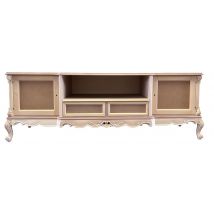Porta tv 2 ante 2 cassetti classico barocco legno grezzo 200x60x70 - Mobili 2G