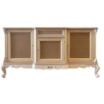 Credenza 3 porte 1 cassetto classica barocco legno grezzo 174x60x92 - Mobili 2G