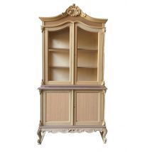 Cristalliera 2 porte classica barocco legno grezzo 120x56x226 - Mobili 2G