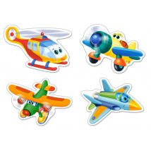 Funny Planes - 4x Puzzle - 3+4+6+9 Teile