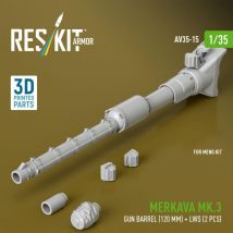 Merkava Mk.3 gun barrel (120 mm) + LWS (2 pcs) [Meng Models] (3D Printed)