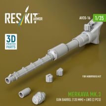 Merkava Mk.3 gun barrel (120 mm) + LWS (2 pcs) [HobbyBoss] (3D Printed)
