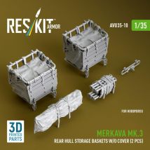 Merkava Mk.3 rear hull storage baskets w/o cover (2 pcs) [HobbyBoss] (3D Printed)