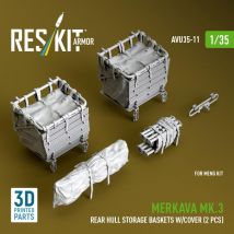 Merkava Mk.3 rear hull storage baskets w/cover (2 pcs) [Meng Models] (3D Printed)