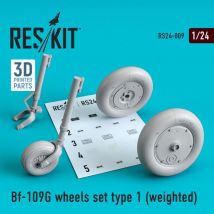 Bf-109G - Wheels set type 1 (weighted)