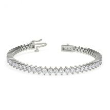 Trendy Designs Tennis Bracelets With 18K White Gold, 4.86 Ct , 7 Inch Size, D-E / SI With Natural Diamonds.
