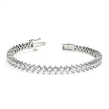 Trendy Designs Tennis Bracelets With 18K White Gold, 6.00 Ct , 6.5 Inch Size, H-I / SI With Natural Diamonds.