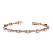 Trendy Designs  Bracelets With 18K Rose Gold, 2.18 Ct , 6.5 Inch Size, H-I / SI With Natural Diamonds.