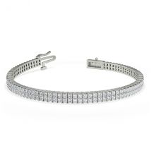 Trendy Designs  Bracelets With 18K White Gold, 5.28 Ct , 6.5 Inch Size, H-I / SI With Lab Diamonds.