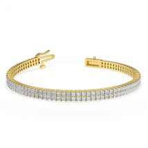 Trendy Designs  Bracelets With 18K Yellow Gold, 5.28 Ct , 7 Inch Size, F-G / SI With Lab Diamonds.