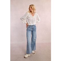 Jeans large à la taille haute
