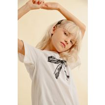 T-shirt graphique à nœud