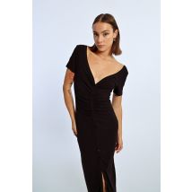 Robe boutonnée à fronces