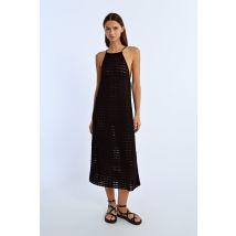Robe longue en maille crochet