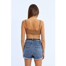 Brassière ajourée en crochet