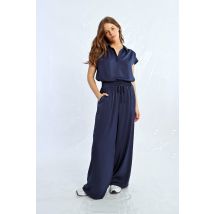 Pantalon taille haute, fluide