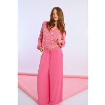 Pantalon taille haute, fluide