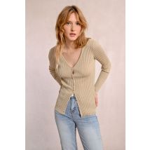 Gilet en maille côtelé