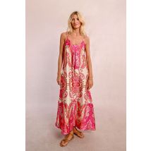 Robe longue satinée à bretelles