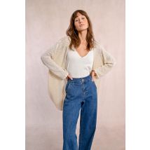 Long gilet en maille, manches longues