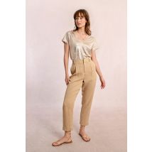 Pantalon carotte en lin