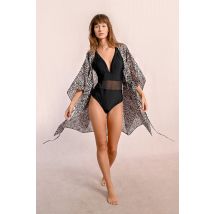 Robe de plage à imprimé léopard