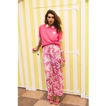 Pantalon large, taille haute smockée