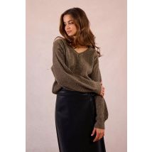 Pull col V à sequins