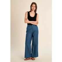Pantalon en cotonl, coupe large