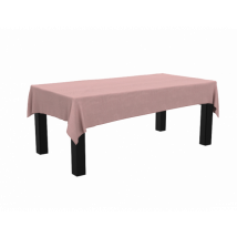 Nappe rectangulaire effet lin imperméable Rose