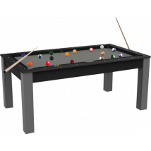 Billard Convertible Delhi Noir pieds gris 6 FT