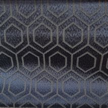 Tissu Jacquard losange art déco Marine - Fryett's - Mondial Tissus