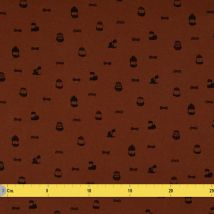 Tissu jersey de coton barbe noire rouge bordeaux - MT - Mondial Tissus