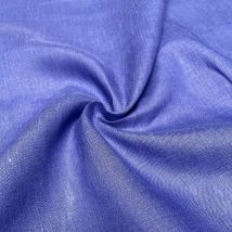 Tissu lin lavé uni bleu indigo
