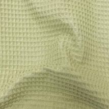 Tissu éponge Nid d'Abeille vert amande - Mondial Tissus