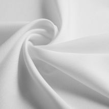 Tissu satin polyester froissé uni blanc - Mondial Tissus