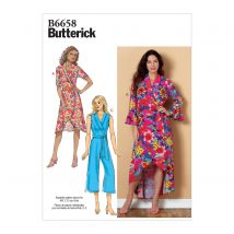 Patron Butterick B6658E5 Robe portefeuille et combinaison Femme 42-50 - Butterick - Mondial Tissus