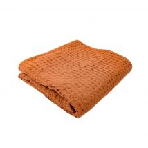 Drap de bain nid d'abeille marron 70x140cm - MT - Mondial Tissus
